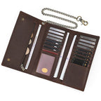 Super Quality Leather Wallet with Iron Chain for Men Bifold Card Wallet - VacationGrabs