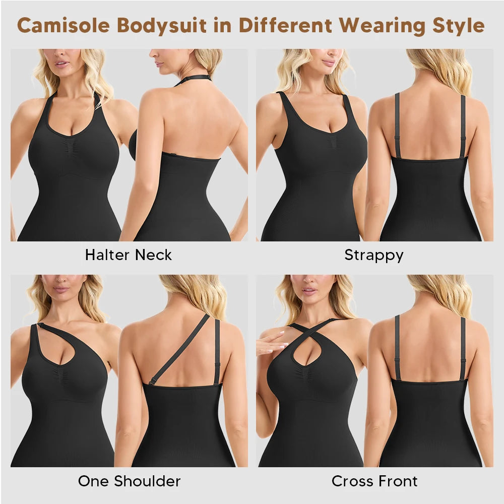 Halter Neck Bodysuit Shapewear - Backless Tummy Control