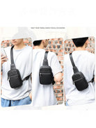 Cowhide Leather Chest Bag Multi-functional Men’s Shoulder Bag - VacationGrabs