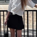 VacationGrabs Women Sexy High Waist Satin Mini Skirt White Red Chic Streetwear Summer Elastic Waist Slim Skirt Hot Girls Casual Simple