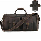 Crazy Horse Leather Travel Bag Suits and Shoes Folding Business Bag - VacationGrabs