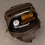 Men's Genuine Leather Sling Bag – Vintage Crossbody Chest Pack