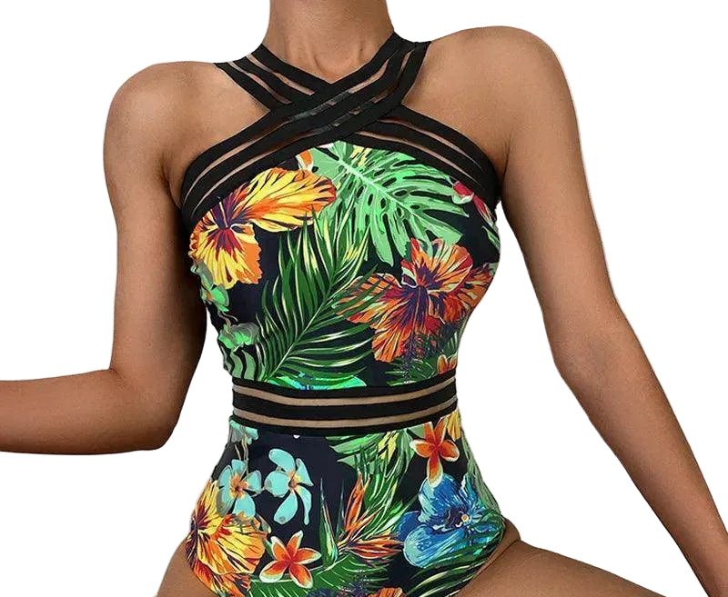 Push Up Floral Print Swimwear - VacationGrabs