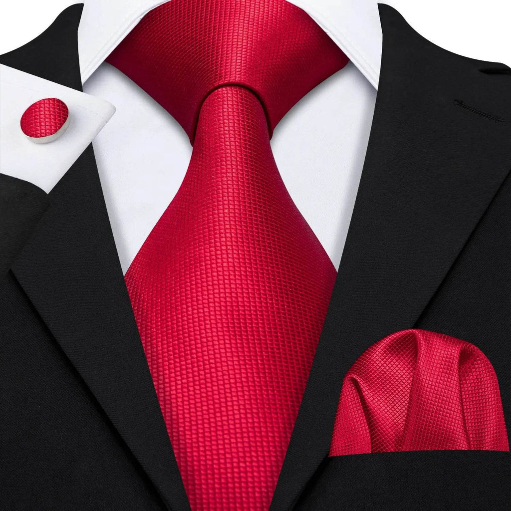 Red Silk Tie Set for Men: Burgundy, Maroon, & More - VacationGrabs