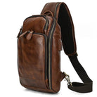 Leather Chest Bag with USB Charging Port Crossbody Bag for Men - VacationGrabs