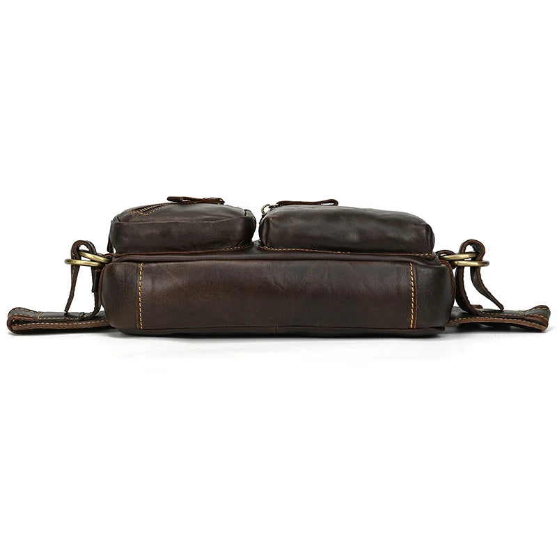 Genuine Leather Waist & Chest Sling Bag for Men