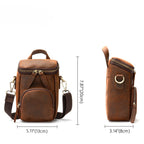 Men's Genuine Leather Sling Bag, Large Capacity Bucket Style