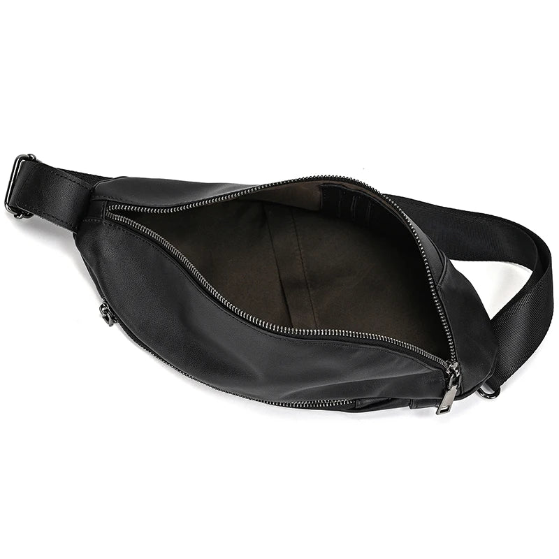 Newsbirds Leather Chest Bag genuine leather cross body bag for men male leather sling bag chest pack single shoulder bag
