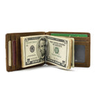 Men's Genuine Leather Clip Wallet Multi-Card Bifold Coin Wallet - VacationGrabs