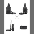 Cowhide Leather Chest Bag Multi-functional Men’s Shoulder Bag - VacationGrabs