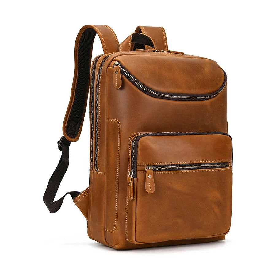 Vintage Genuine Leather Backpack 16" Laptop School Travel
