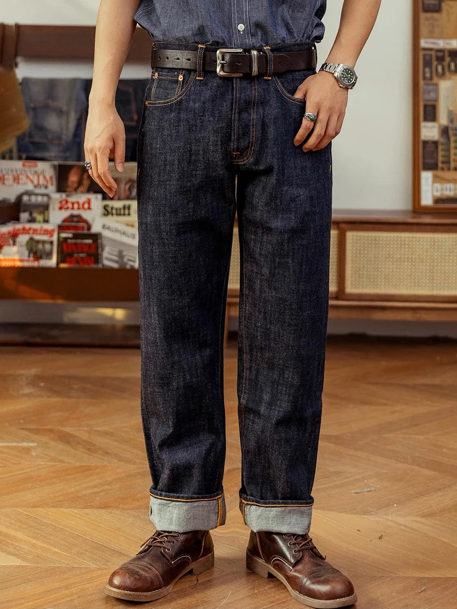 Red Tornado Selvedge Denim Jeans Loose Fit Straight Leg Pants Amekaji