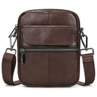 Casual Men's Small Leather Shoulder Crossbody Messenger Bag - VacationGrabs