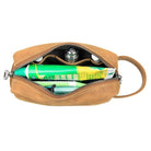 Genuine Leather Cosmetic Bag with Wrist Belt for Men & Women - VacationGrabs