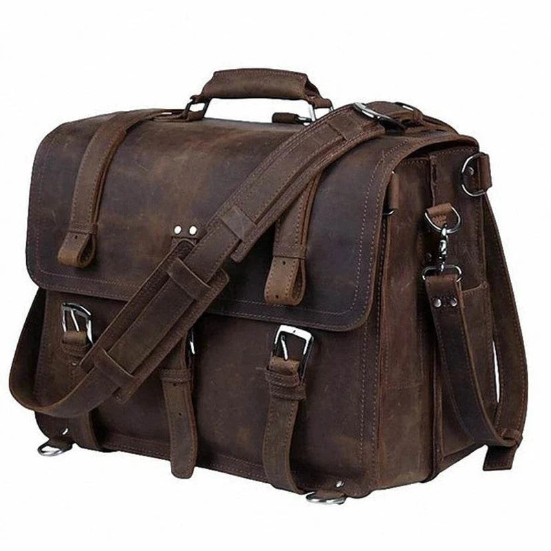 High Capacity Leather Laptop Briefcase Business Backpack - VacationGrabs