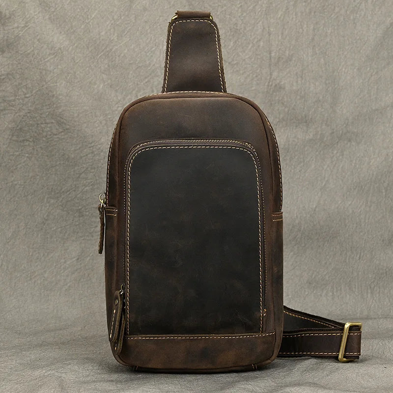 Men's Vintage Genuine Leather Crossbody Sling Bag