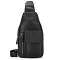 Man's Sling Bag Genuine Leather Chest Bag Crossbody for Gym - VacationGrabs