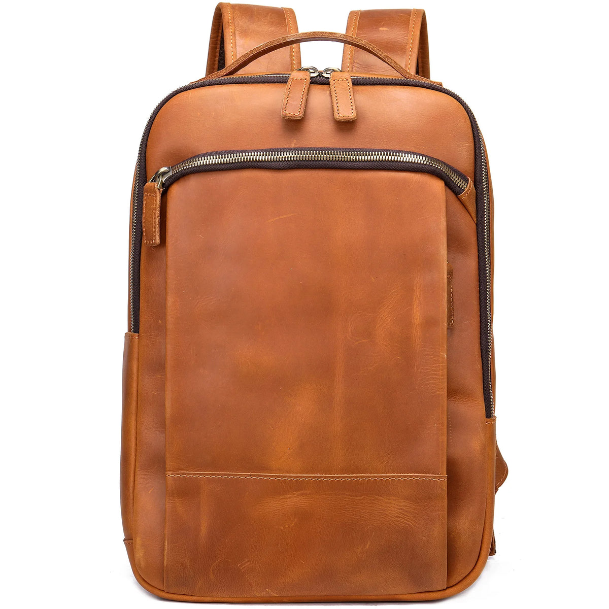 Frenzy Horsehide Men's Double-Shoulder Backpack, Cowhide Outdoor Travel Backpack, Men's Genuine Leather Double-Shoulder Bag