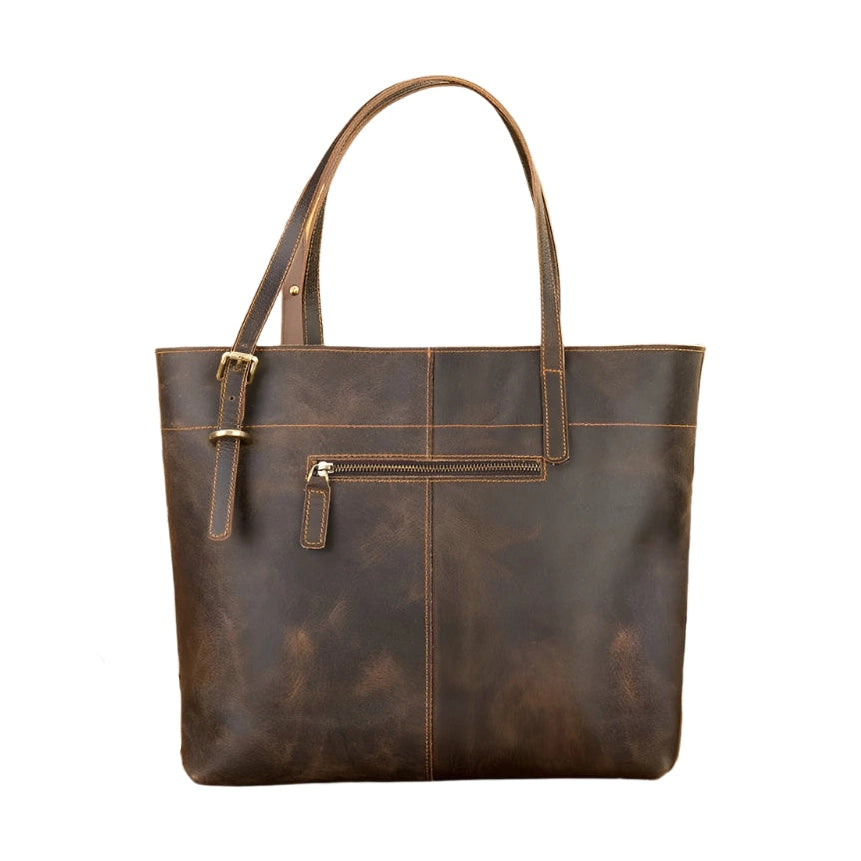 Men Women’s Crazy Horse Leather Messenger Bag Totes - VacationGrabs