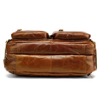 Genuine Leather Men’s Travel Backpack Luxury School Bag 17"