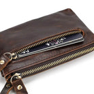 Small Leather Coin Wallet for Men & Women Zipper Mini Card Wallet - VacationGrabs