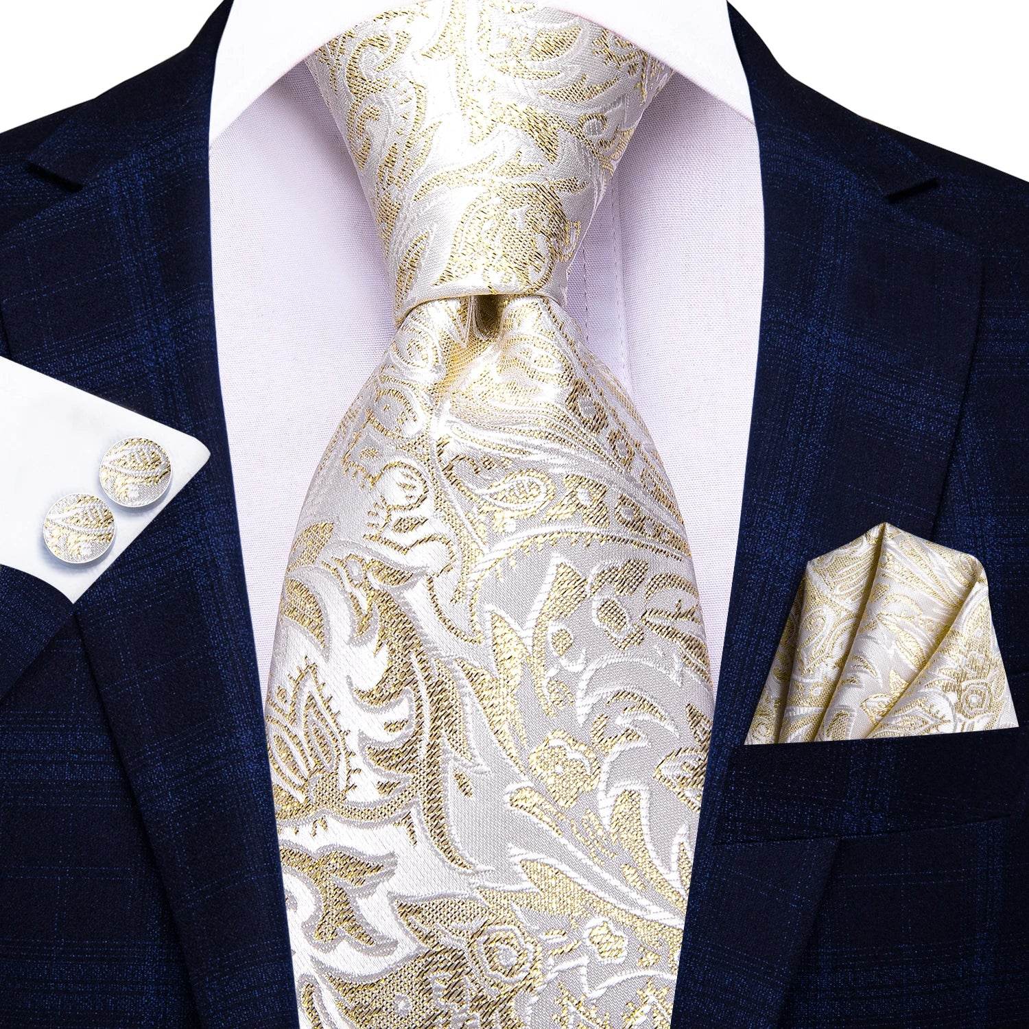 Multicolor Paisley 100% Silk Tie Sets for Men - VacationGrabs