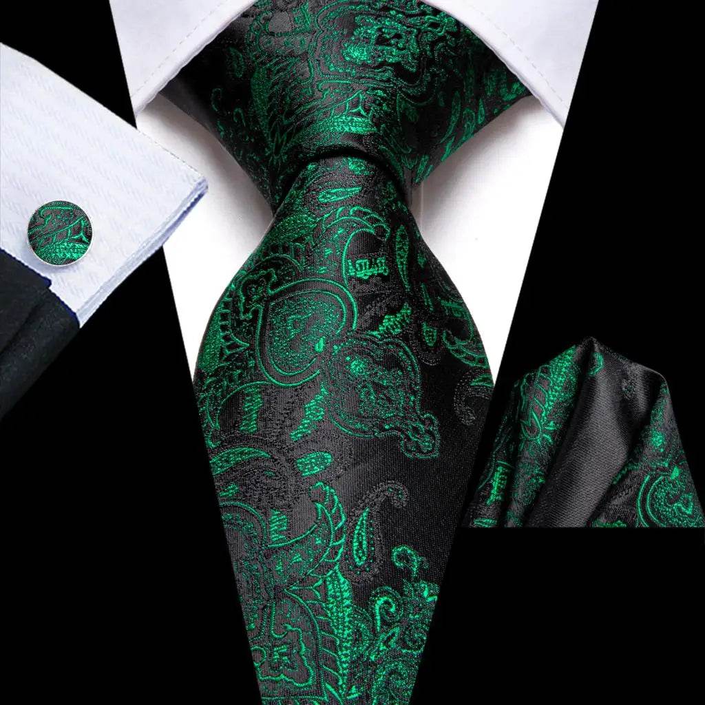 Purple Paisley Silk Tie Set for Men - VacationGrabs
