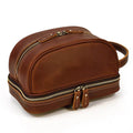 Genuine Leather Toiletry Bag for Men and Women - VacationGrabs