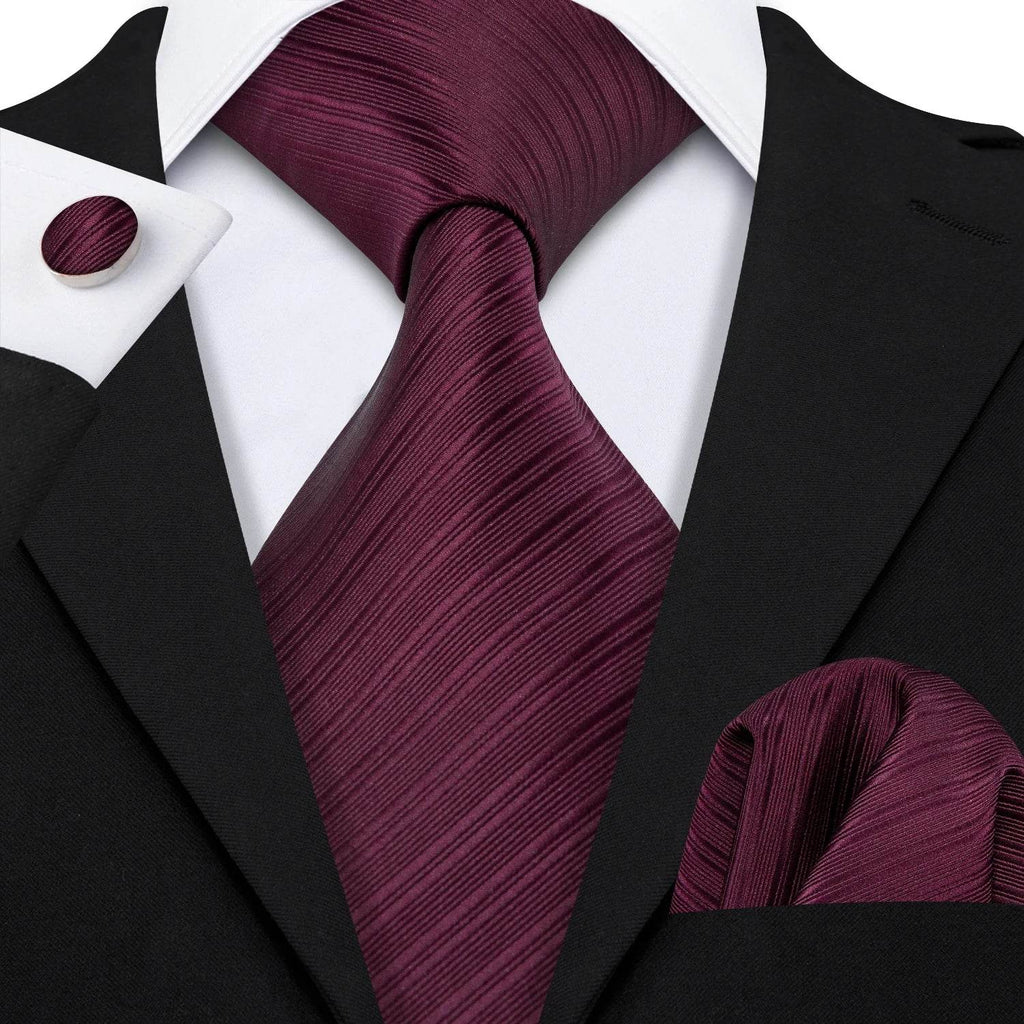 Red Silk Tie Set for Men: Burgundy, Maroon, & More - VacationGrabs