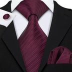 Red Silk Tie Set for Men: Burgundy, Maroon, & More - VacationGrabs