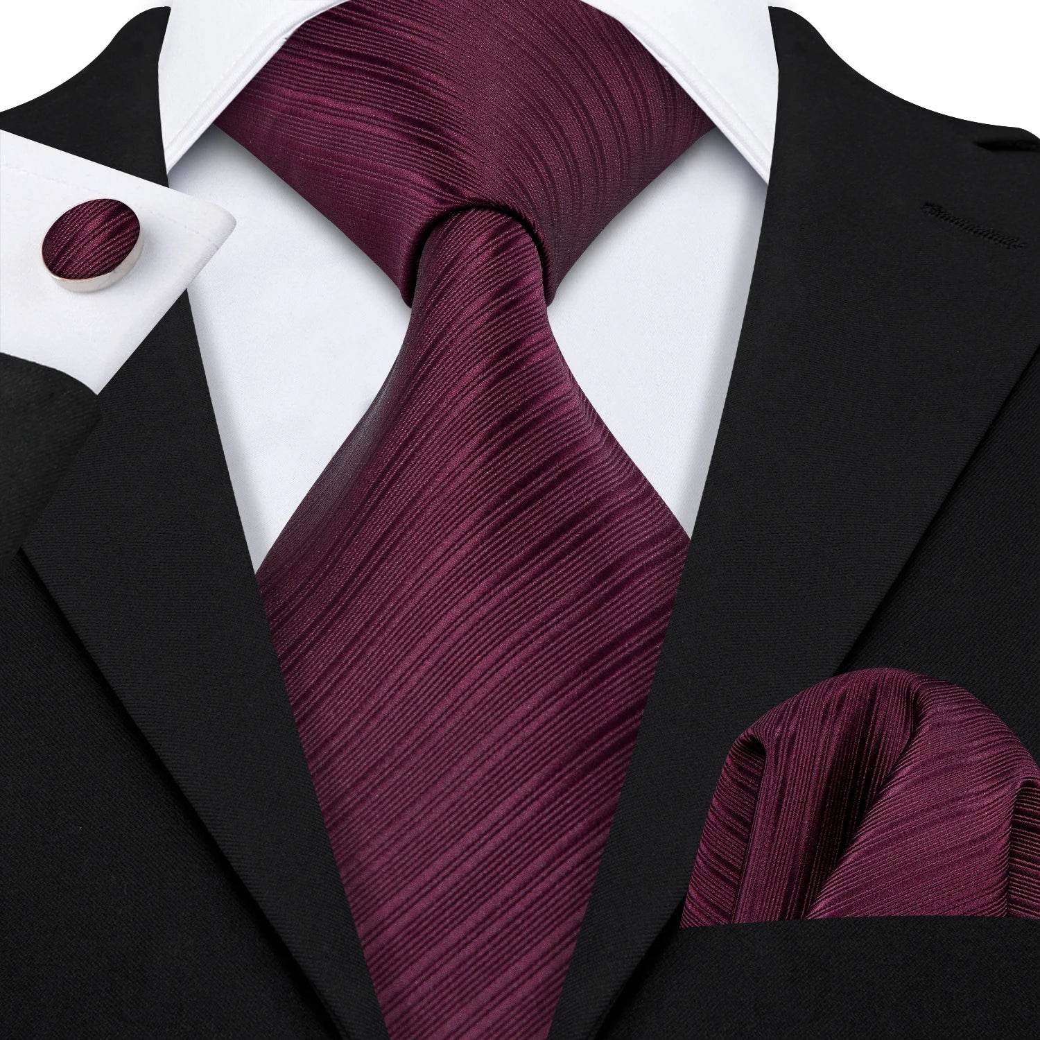 Red Silk Tie Set for Men: Burgundy, Maroon, & More - VacationGrabs