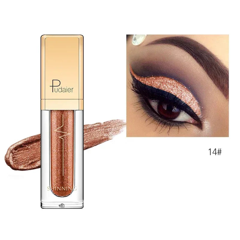 Waterproof Liquid Glitter Eyeshadow, Metallic Gel Cream