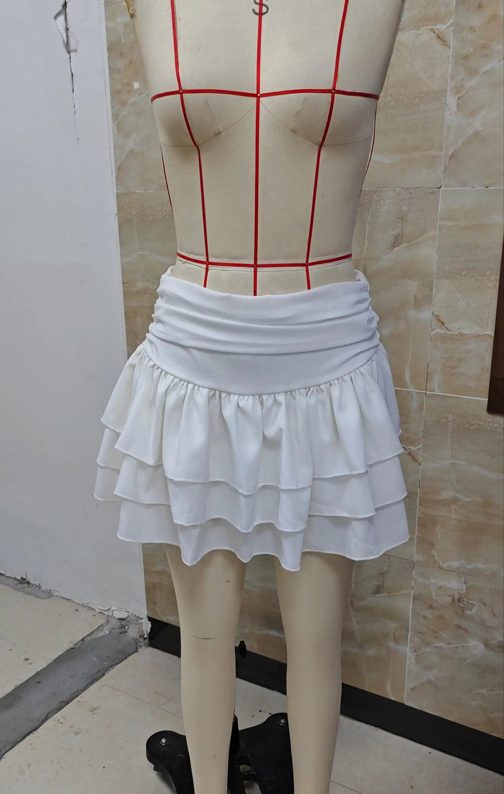 VacationGrabs Womens Summer Bubble Mini Skirt Elegant Solid Color Ruffled A Line Short Skirt for Party Clubwear Holiday Beach Sundress