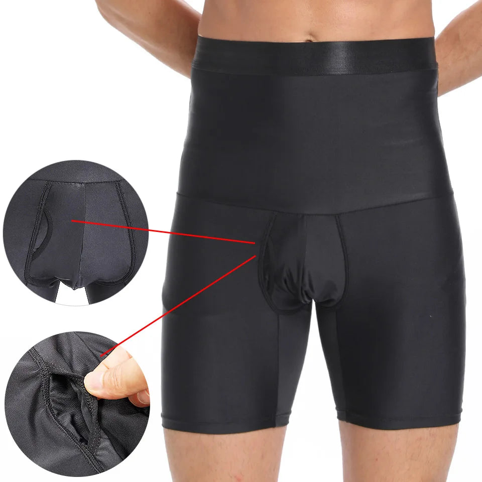 Men's High-Waisted Tummy Control Shaper Boxer Briefs