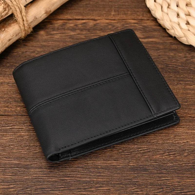 Real Cowhide Designer Wallet for Men Women Slim Business Purse - VacationGrabs