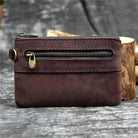 Small Leather Coin Wallet for Men & Women Zipper Mini Card Wallet - VacationGrabs
