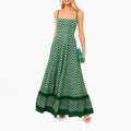 Summer Women's Long Beach Dress Sleeveless Spaghetti Strap Checkerboard Print Flowy Dress Midi Slip Dress for Holiday Beach