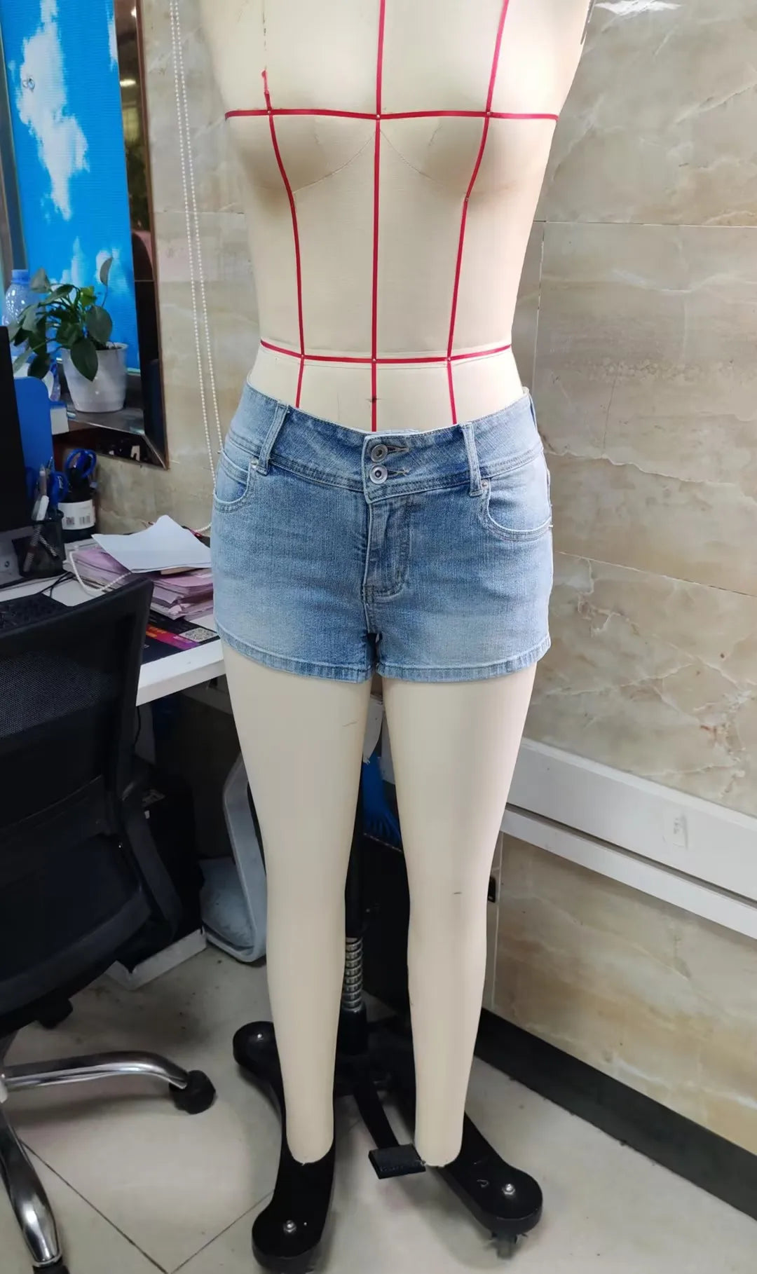 VacationGrabs Women's Vintage Low Rise Denim Shorts Y2K Sexy Micro Mini Hot Pants Streetwear Casual Summer Jean Shorts New Fashion