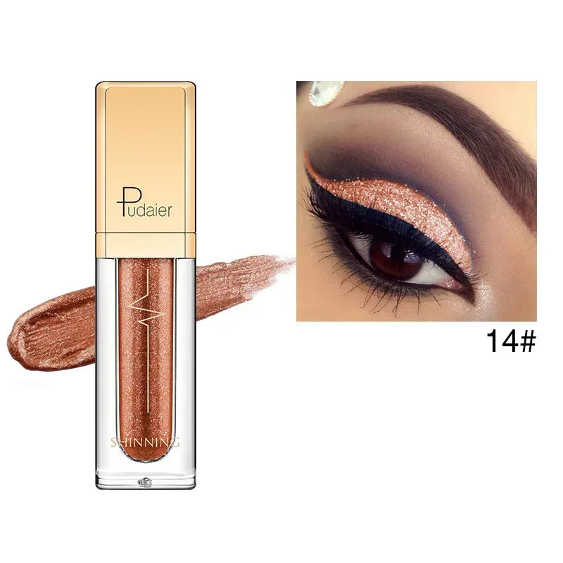 Pink Liquid Glitter Eyeshadow 18 Colors Waterproof Shimmer