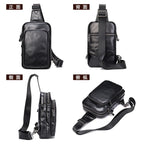 Mens Chest Bag 100% Genuine Leather Crossbody Pack