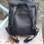 VacationGrabs Mochila de viaje de cuero genuino para hombre