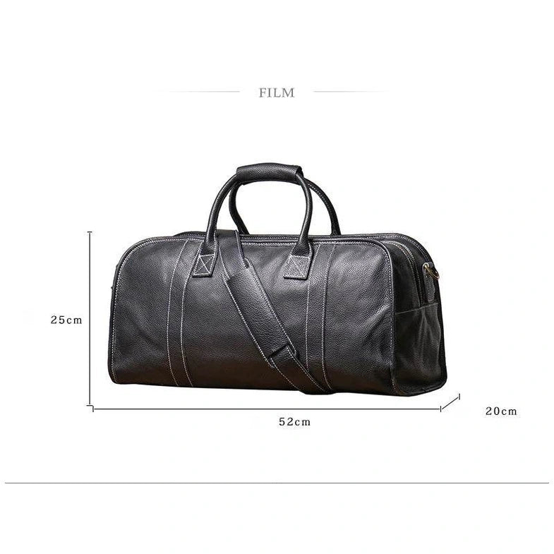Men's Luxury Leather Travel Bag – Soft Cowhide Duffel Weekend - VacationGrabs