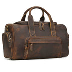 Designer Business Travel Leather Duffle Bag for Men Outdoor Coffee - VacationGrabs