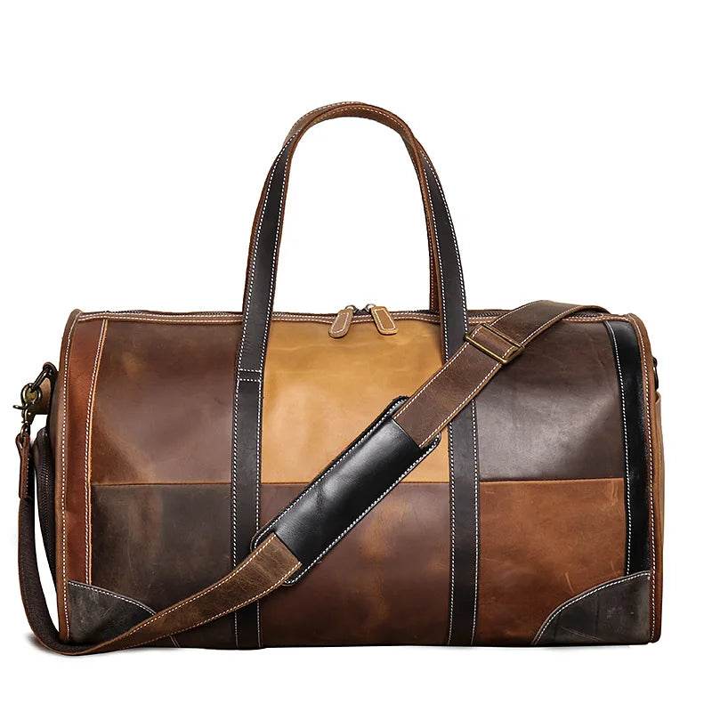 Soft Cowskin Leather Travel Duffle Bags Weekender for Men and Women - VacationGrabs