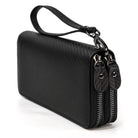 Vintage Men’s Crazy Horse Leather Single Zip Long Wallet for Phone - VacationGrabs