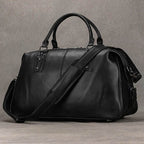 Soft Cowskin Leather Duffle Bag for Men & Women Weekend Travel - VacationGrabs