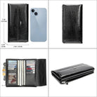 Luxury Women’s Leather Clutch Handbag Multi-Functional Large Wallet - VacationGrabs