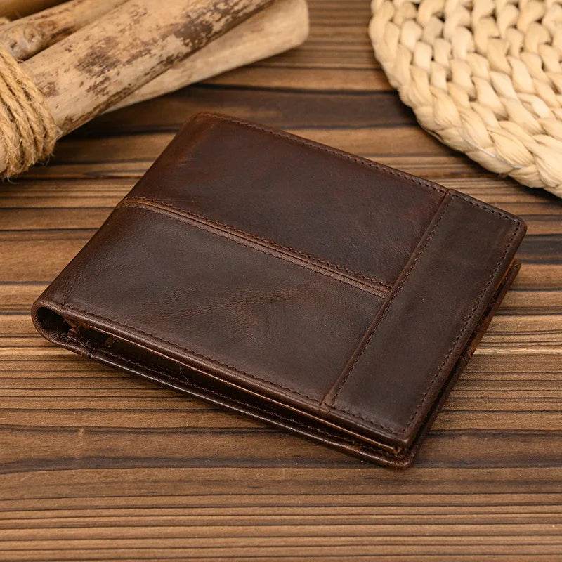 Real Cowhide Designer Wallet for Men Women Slim Business Purse - VacationGrabs