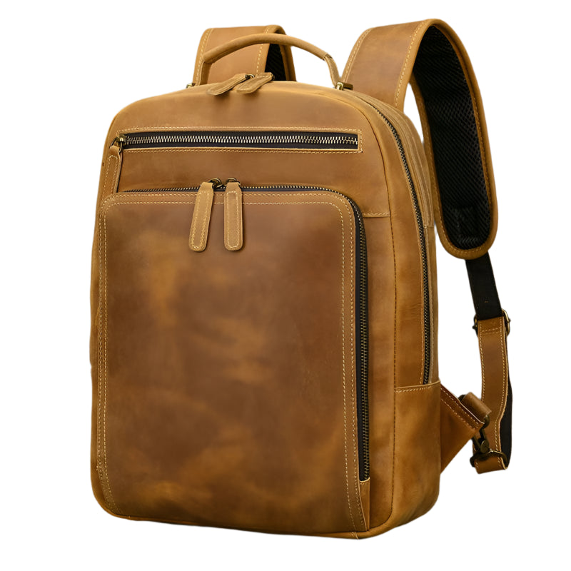 Luxury Real Cowskin Leather Travel Backpack for Men 17"