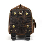 Rolling Genuine leather hand luggage travel bag with wheels